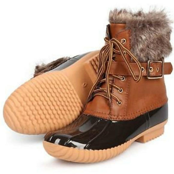 Shoes - Tan Rain Waterproof Duck Boots | Last Restock